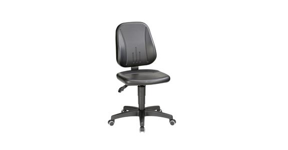 Arbeits-Drehstuhl Unitec mit Rollen Sitzhöhe 440-620 mm Kunstleder