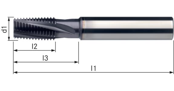 ATORN Gewindefräser m. Freistellung VHM NPT 1 DL/SL 2xD 18,5 mm 11 HA