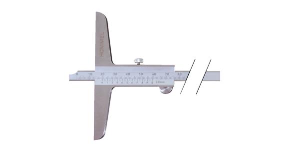 Präzisions-Tiefenmessschieber 0-150 mm mit abgeschrägter Tiefenmessstange