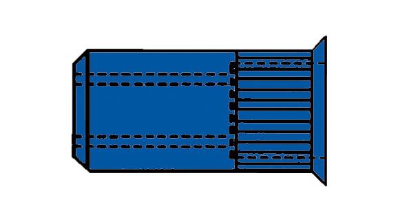 Blindnietmuttern Stahl mit Kleinkopf gerändelt M4 6x12 mm Pack=100 St.