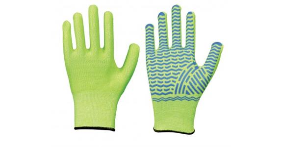 Handschuh Solidstar 1447, Gr. 7, neongelb/blau, Neon/Grip, Spezialfaser, Latex