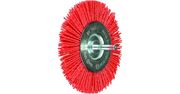 Rundbürste Ø 100 mm Schaft 6 mm Korn 80 rot Universal