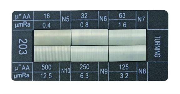 Oberflächen-Musterplatte Drehen 6 Vergleichsmuster N5-N10