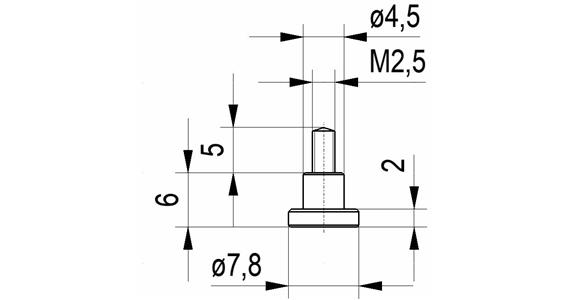 Flachtaster Nr. 4 für Messuhren und Feinzeiger A-Gew. M2,5 7,8 mm Ø